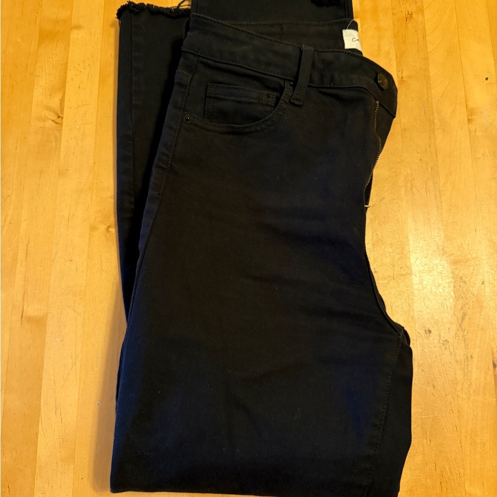 Carly Jean Los Angeles Chrissy Classic Women's Straight Leg Jeans in Black